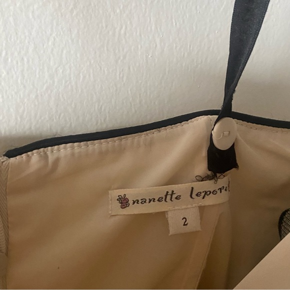 Vintage Nanette Lapore Pin-Up Retro Bow Front Mini Dress in Cream - Picture 12 of 13